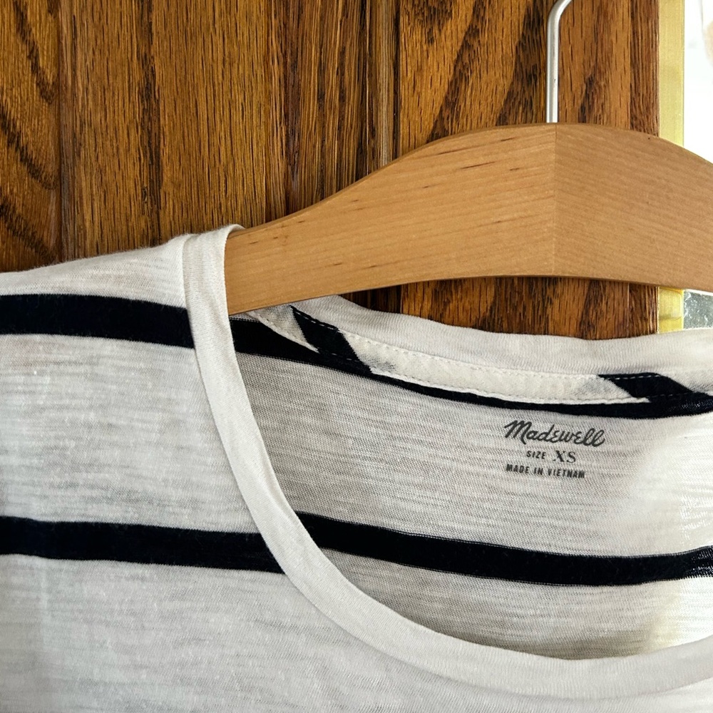 Madewell Black and White Striped Tee